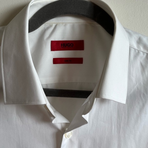 Hugo Boss Classic White Men's button up Shirt - 15.7 US - Picture 3 of 10